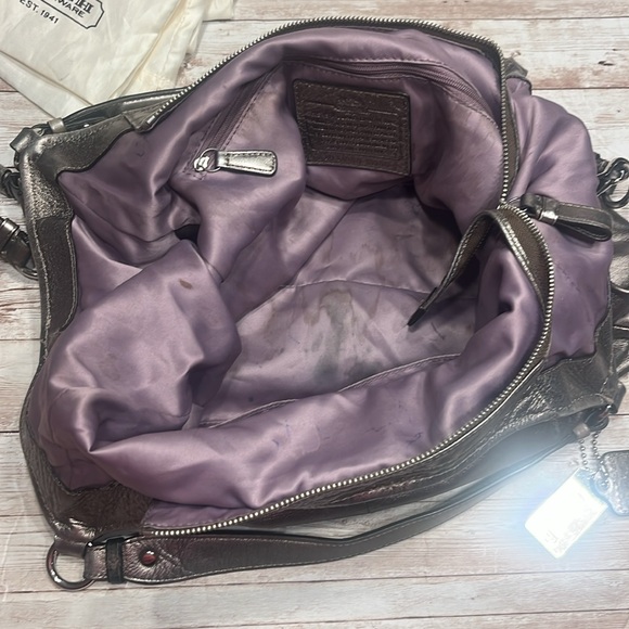 Coach Tote Silver metallic Hobo Shoulder bag - Picture 6 of 10